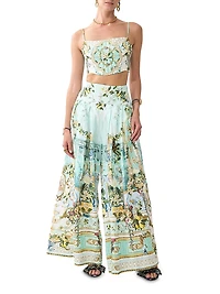 Camilla x White Lotus Corset Wide-Leg Pants