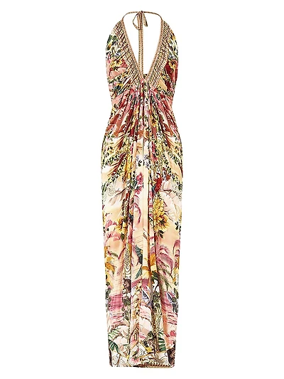 Camilla x White Lotus Gathered Jersey Midi-Dress