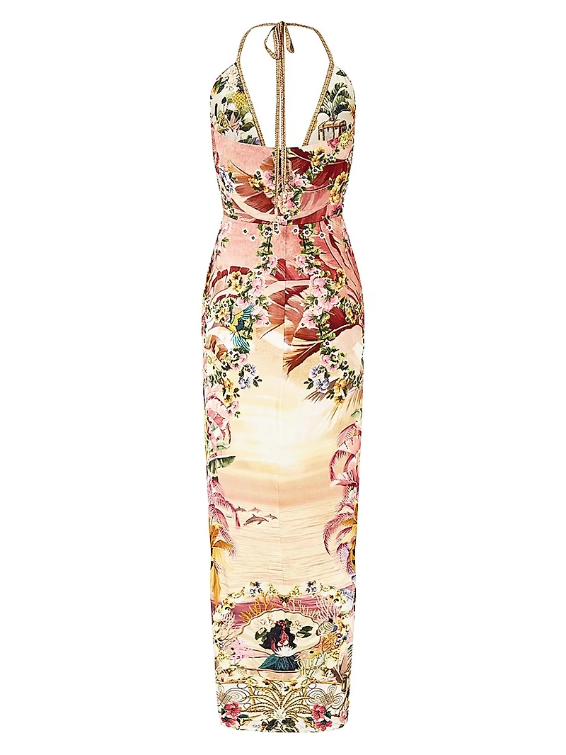 Camilla x White Lotus Gathered Jersey Midi-Dress