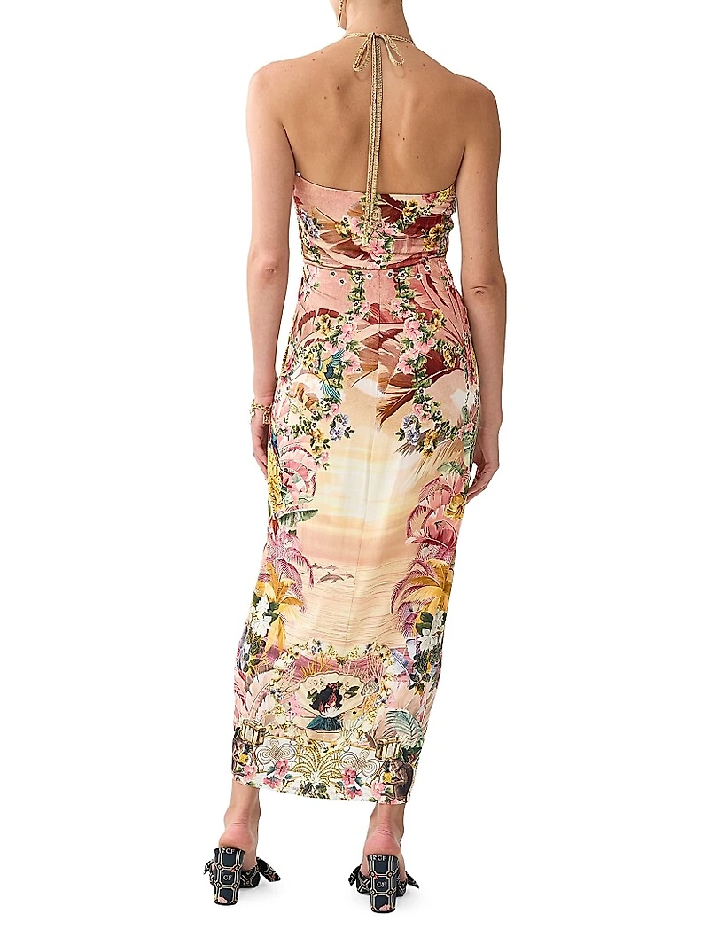 Camilla x White Lotus Gathered Jersey Midi-Dress