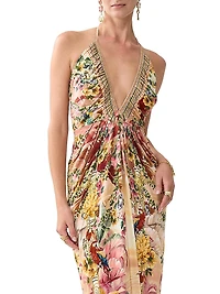 Camilla x White Lotus Gathered Jersey Midi-Dress