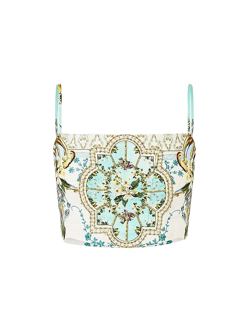 Camilla x White Lotus Corset Crop Top