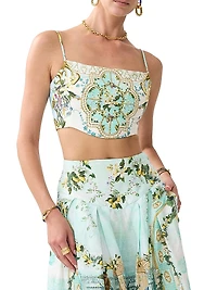 Camilla x White Lotus Corset Crop Top