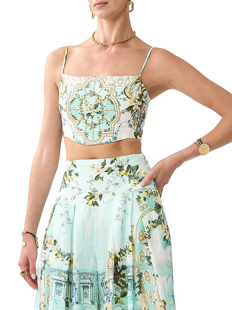 Camilla x White Lotus Corset Crop Top