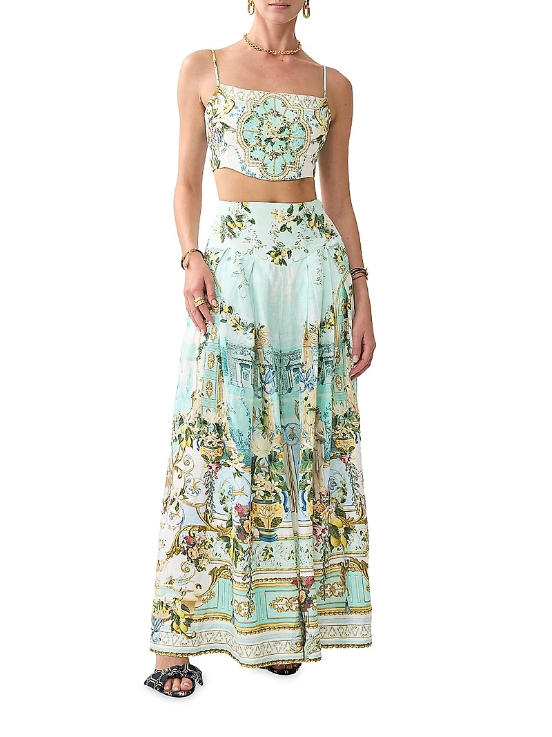 Camilla x White Lotus Corset Crop Top