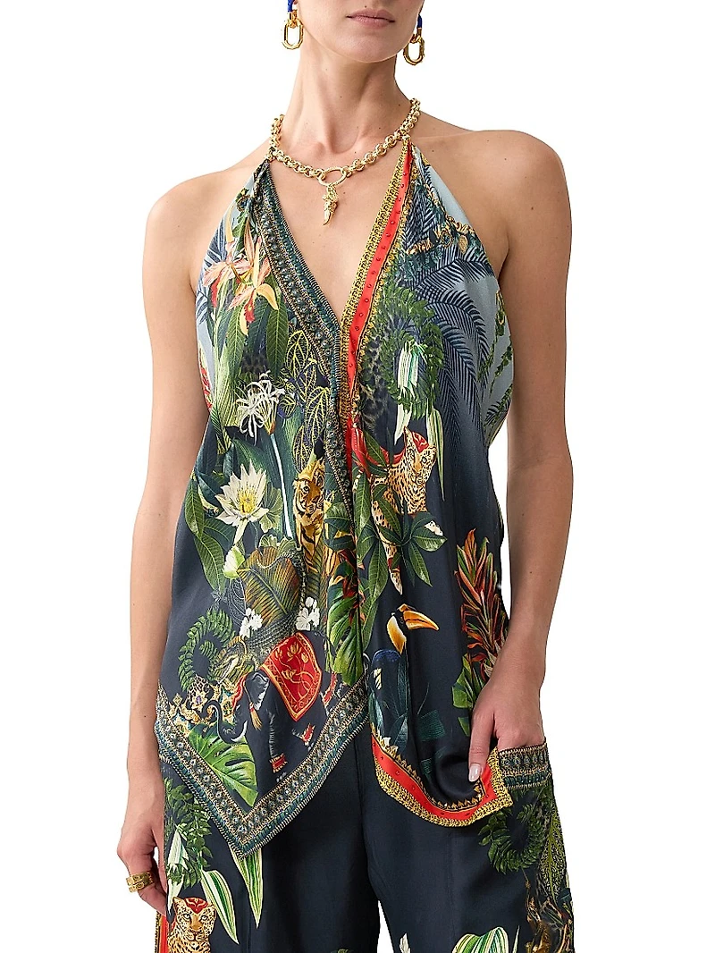 Camilla x White Lotus Knotted Scarf Top