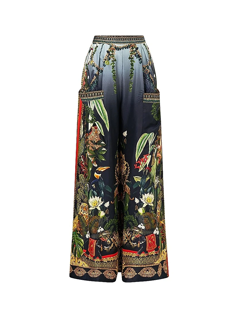 Camilla x White Lotus Printed Wide-Leg Trousers