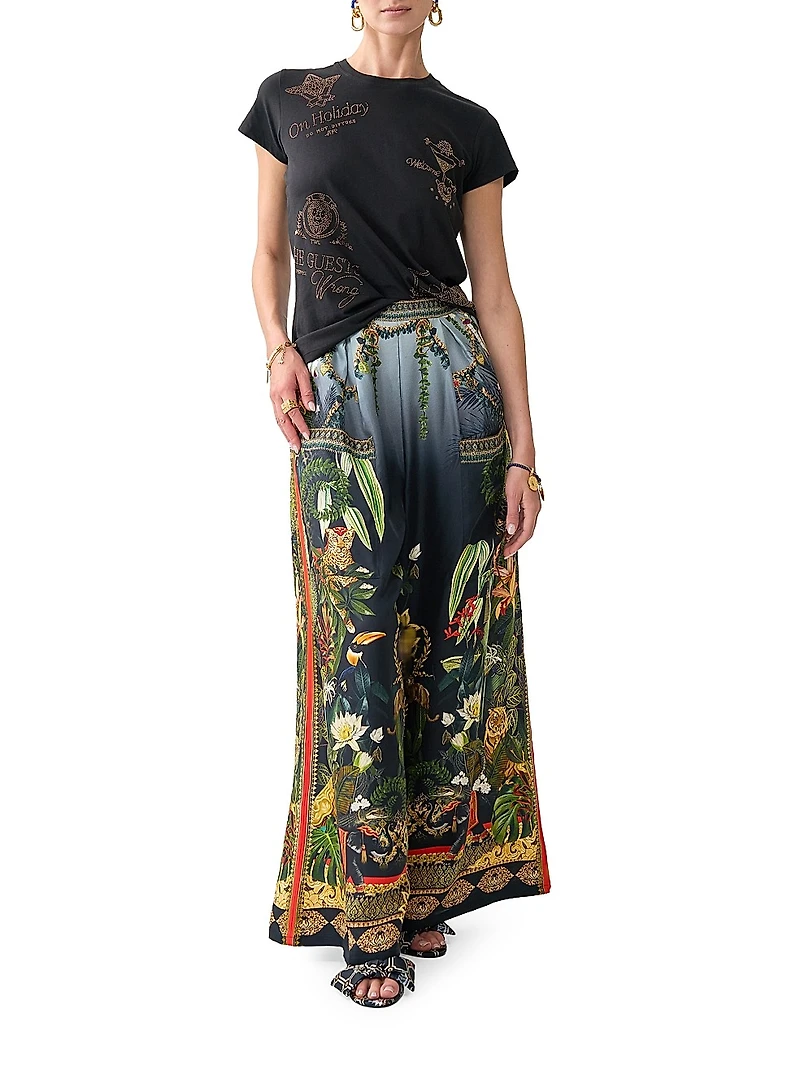 Camilla x White Lotus Printed Wide-Leg Trousers