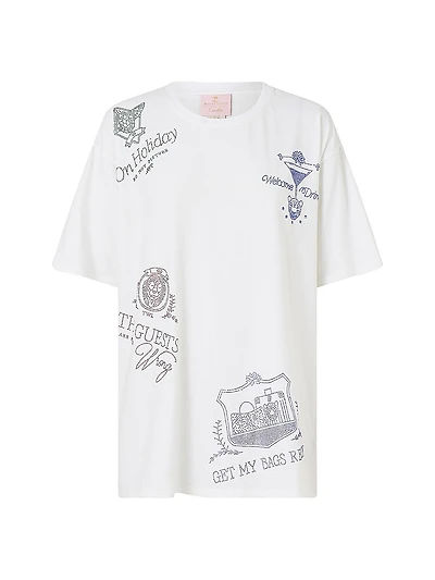 Camilla x White Lotus Embellished Logo Oversized Band T-Shirt