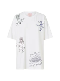 Camilla x White Lotus Embellished Logo Oversized Band T-Shirt