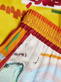 La Charrasca Printed Silk Wide-Leg Pants