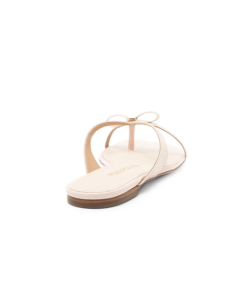 Abibi Bow-Detailed Leather Sandals