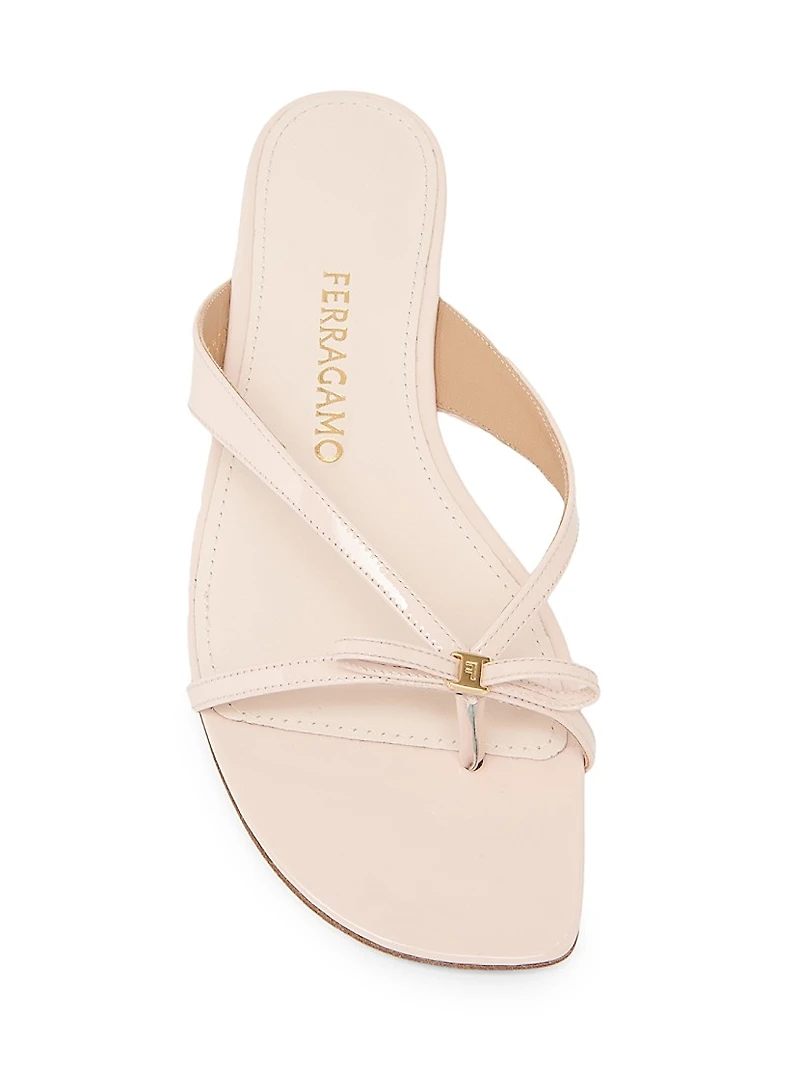 Abibi Bow-Detailed Leather Sandals