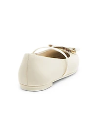 Zina Crystal-Embellished Leather Flats