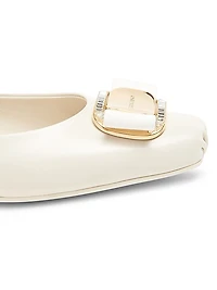Zina Crystal-Embellished Leather Flats