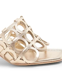 Erne 55MM Cut-Out Metallic Leather Mules