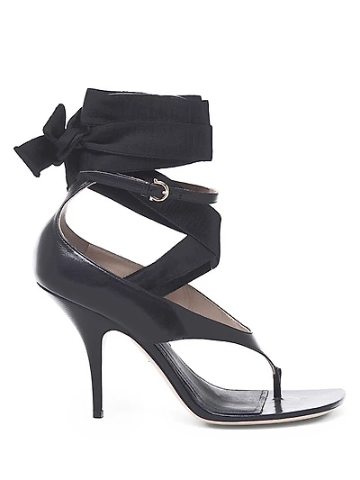 Leliu 95MM Ribbon Ankle-Wrap Sandals