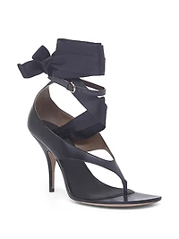 Leliu 95MM Ribbon Ankle-Wrap Sandals