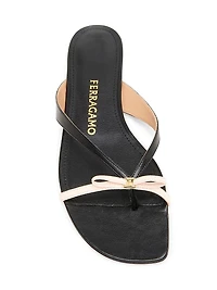 Abibi Bow-Embellished Leather Sandals