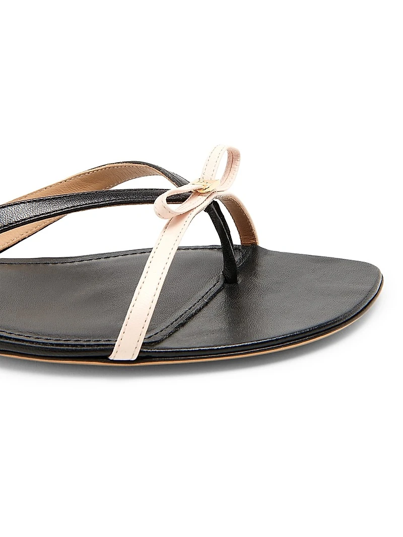 Abibi Bow-Embellished Leather Sandals