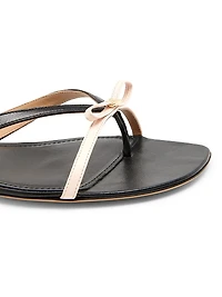 Abibi Bow-Embellished Leather Sandals