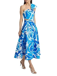 Juliet Dream Rose Stretch-Cotton Midi-Skirt