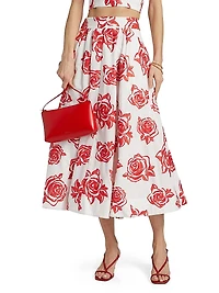 Juliet Rose Embroidery Midi-Skirt