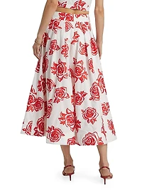 Juliet Rose Embroidery Midi-Skirt