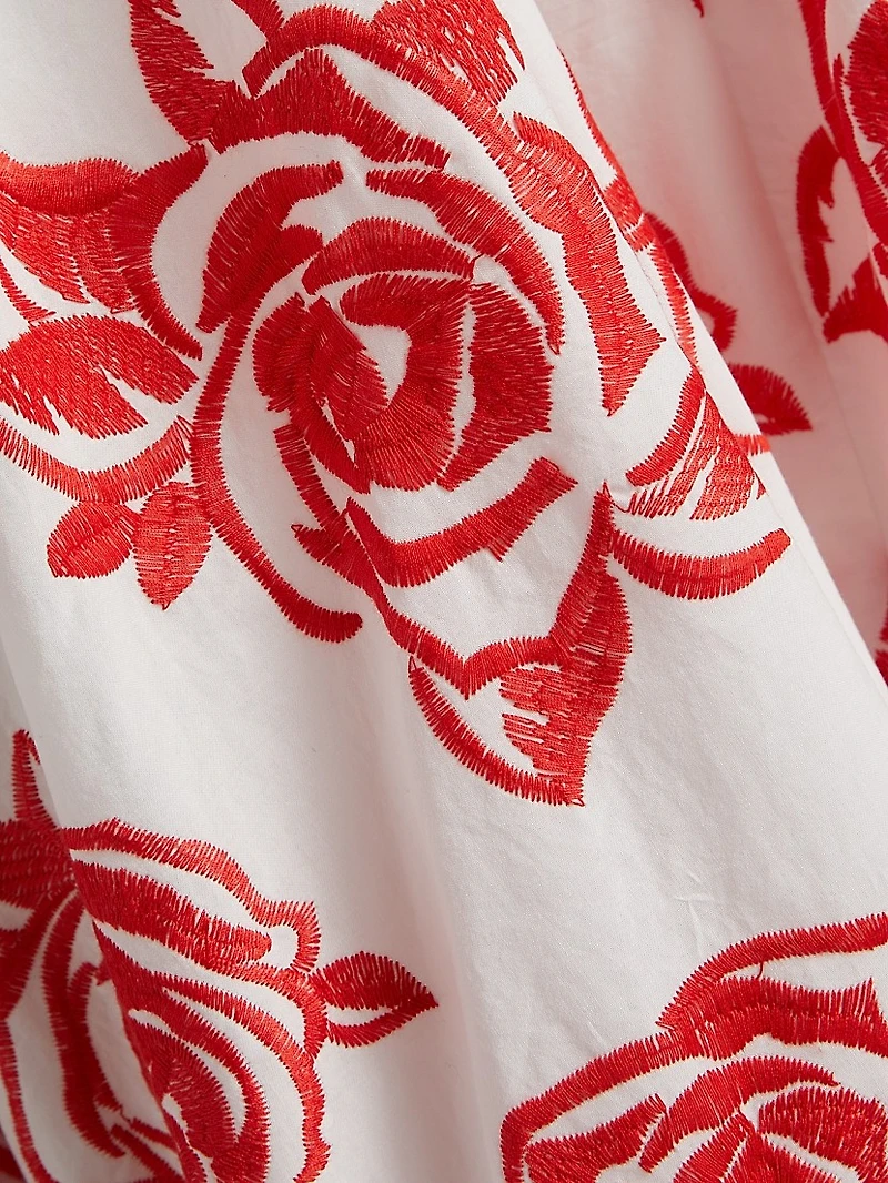 Juliet Rose Embroidery Midi-Skirt