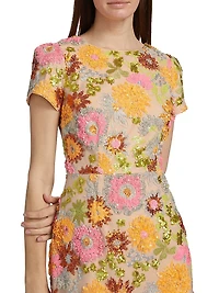 Rowen Floral Blossom Sequined Minidress