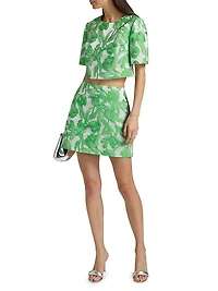 Tulip Floral Jacquard Crop Top