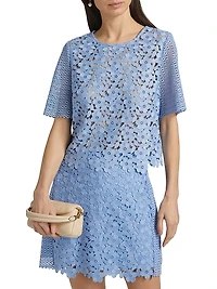 Geometric Floral Lace Top