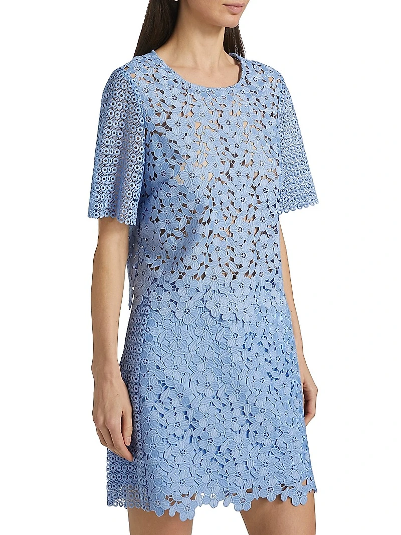 Geometric Floral Lace Top