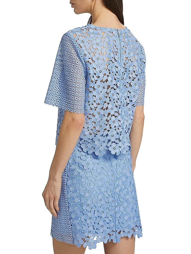 Geometric Floral Lace Top