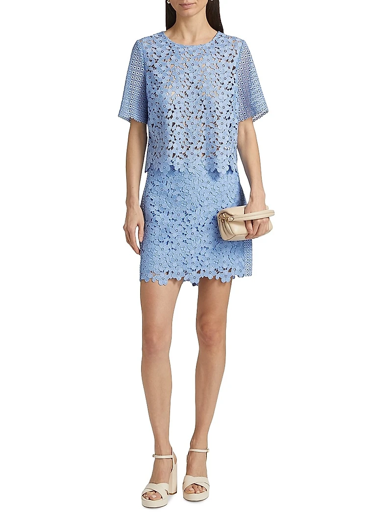 Geometric Floral Lace Top