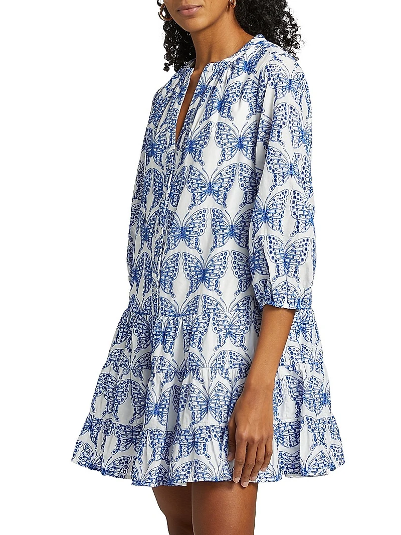 Tiered Butterfly Eyelet Dress