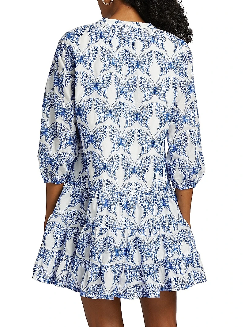 Tiered Butterfly Eyelet Dress