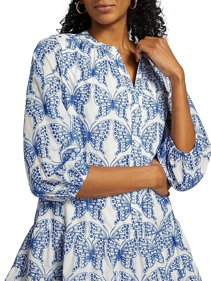 Tiered Butterfly Eyelet Dress