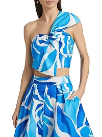 Laney Bow Printed Crop Top