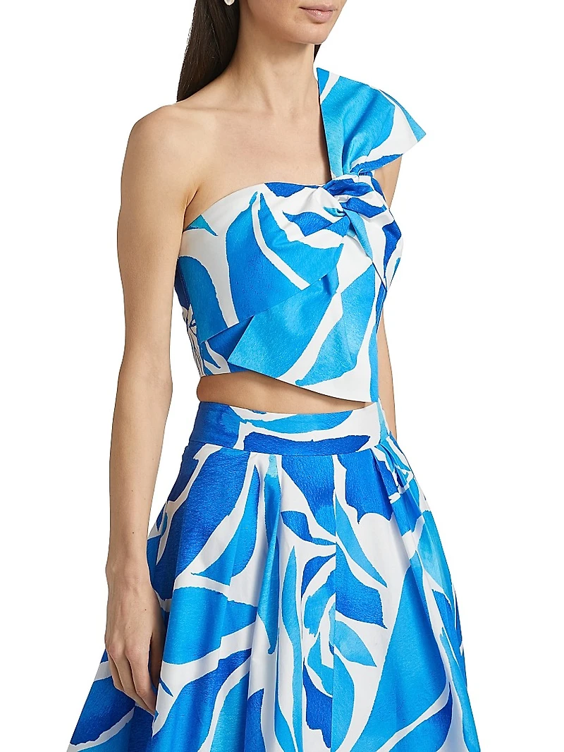Laney Bow Printed Crop Top