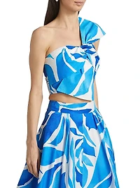 Laney Bow Printed Crop Top