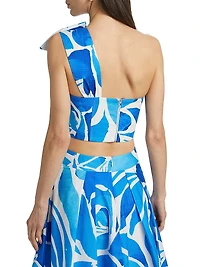 Laney Bow Printed Crop Top