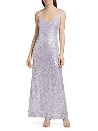 Tatum Shimmer Sequined Tank Gown