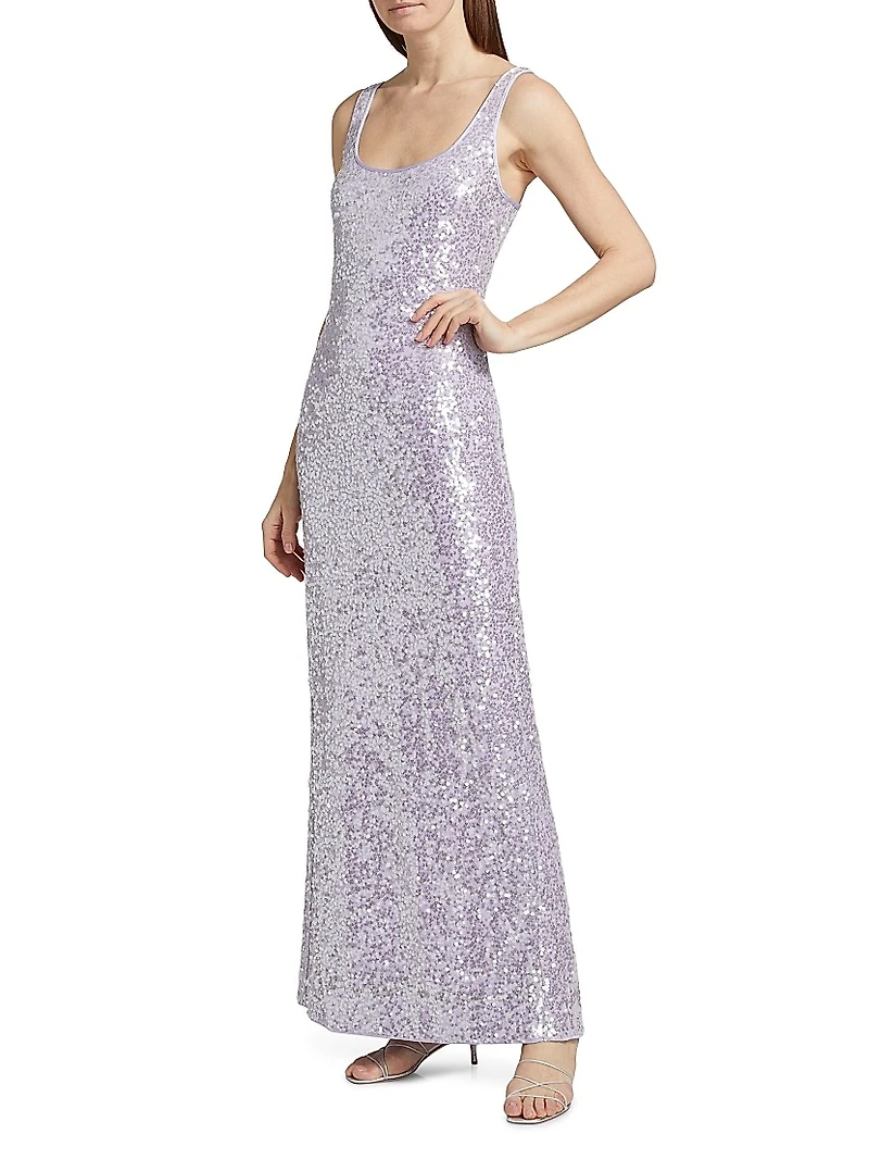 Tatum Shimmer Sequined Tank Gown