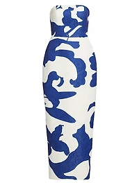 Orion Camellia Jacquard Column Gown