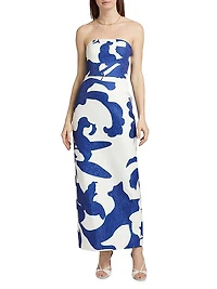 Orion Camellia Jacquard Column Gown