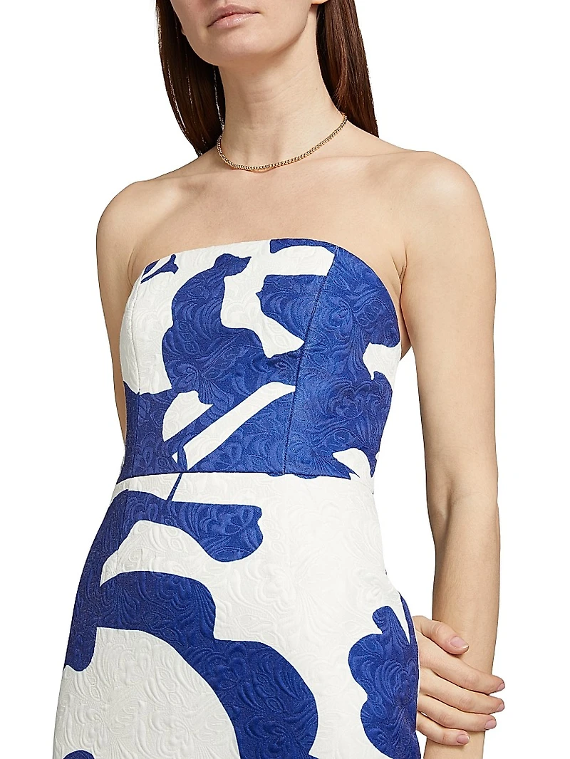 Orion Camellia Jacquard Column Gown