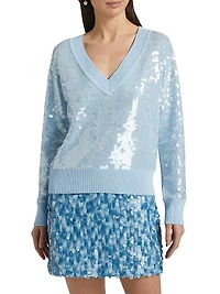 Ilaria Sequined V-Neck Sweater