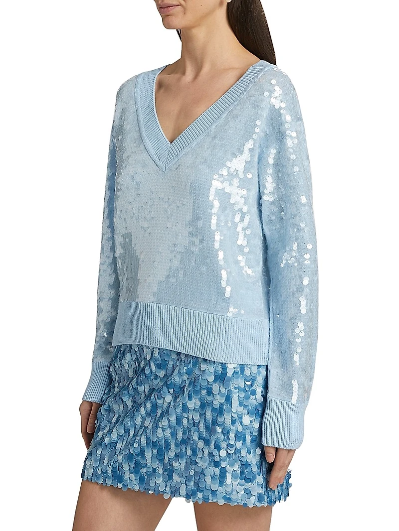 Ilaria Sequined V-Neck Sweater