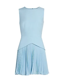 Haddy Plissé Dropped Waist Minidress